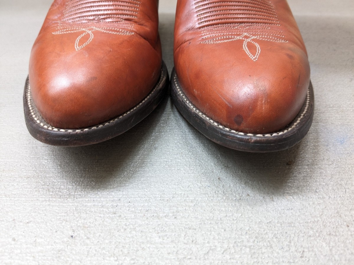 Tony Lama Cowboy Boots Brown Leather Men