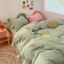 Beautiful Handmade Ruffle, pure soft cotton Duvet cover, Exclusive Bedding set