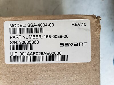 NEW Savant SSA-4004-00 Smart Audio Pre Amp 