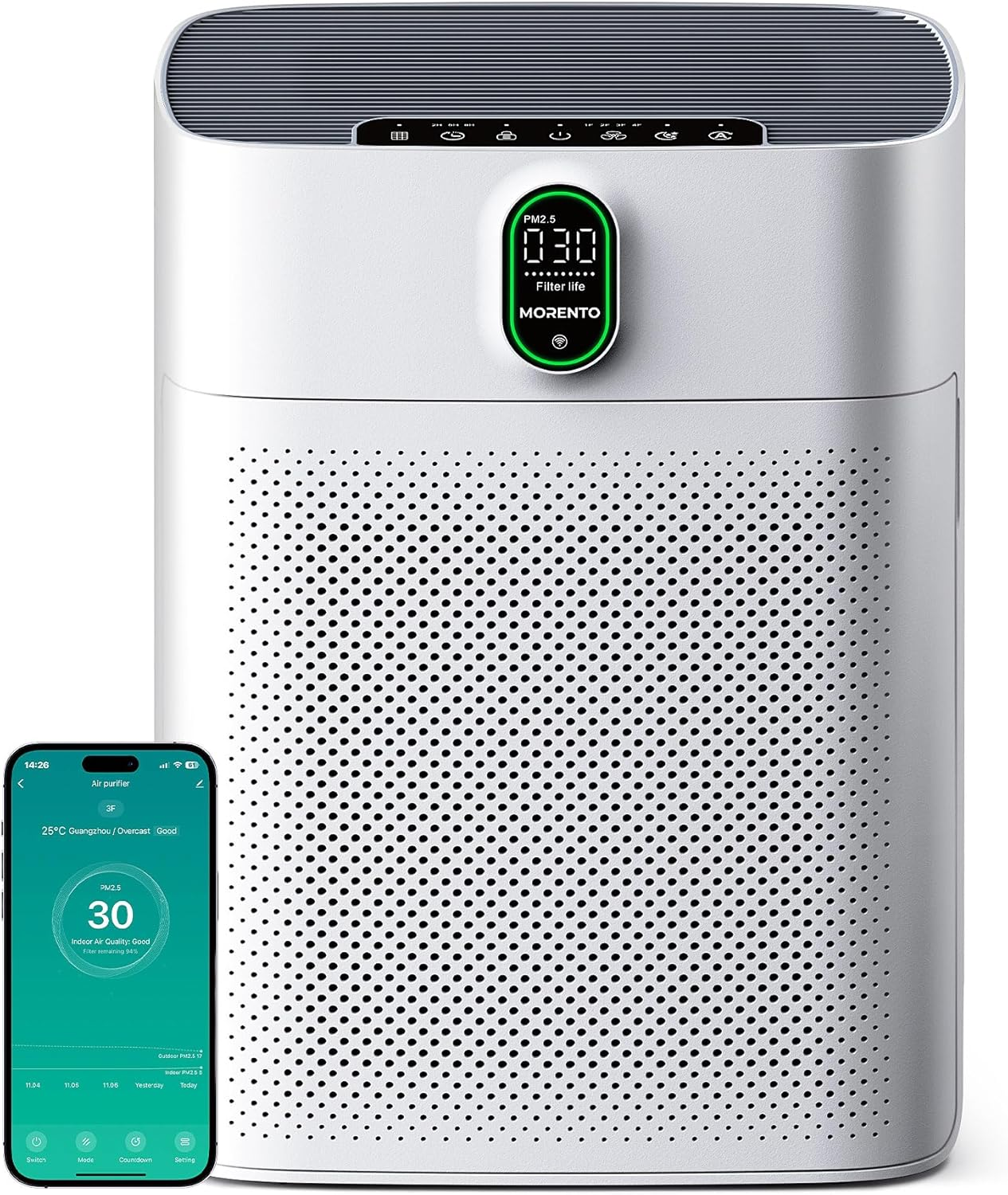 Air Purifier for Home Large Rooms up to 1076 Ft2, Wi-Fi and Alexa Compatible,...-image