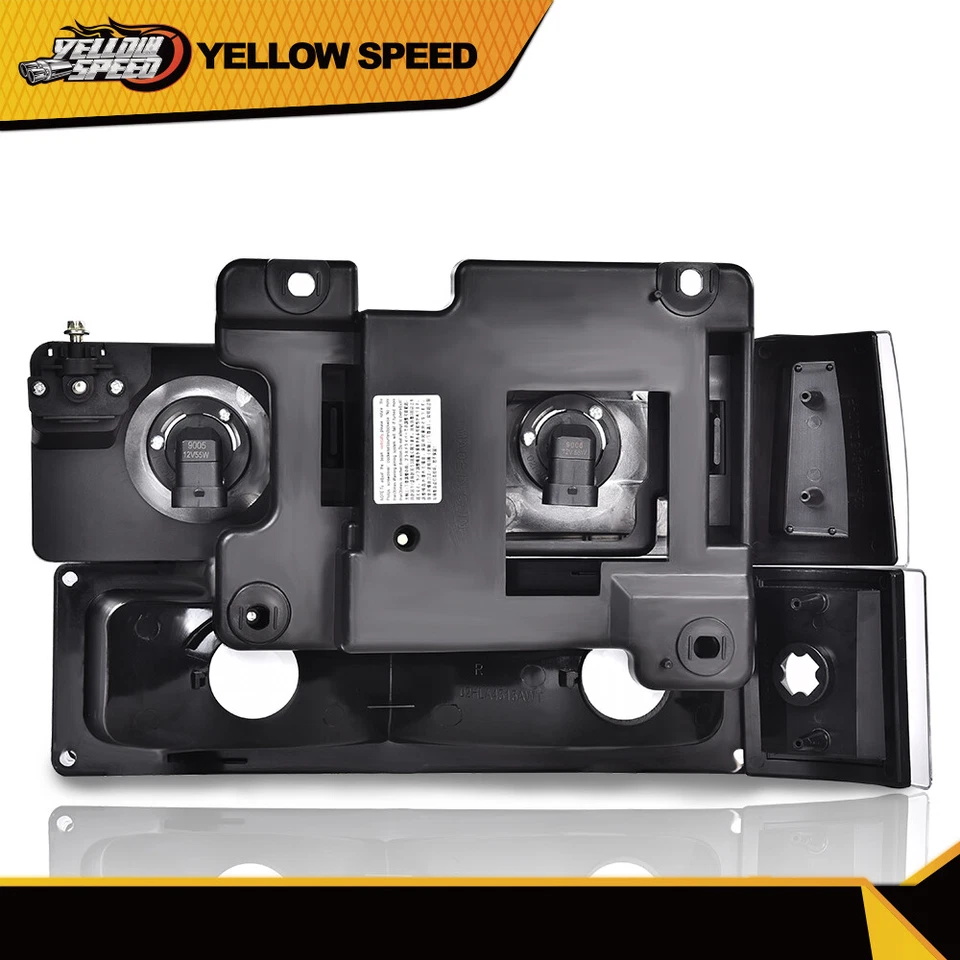Se adapta a 94-99 GMC C10 C/K 1500 2500 Sierra Yukon faros transparentes + esquina de parachoques Foto 3 de 4