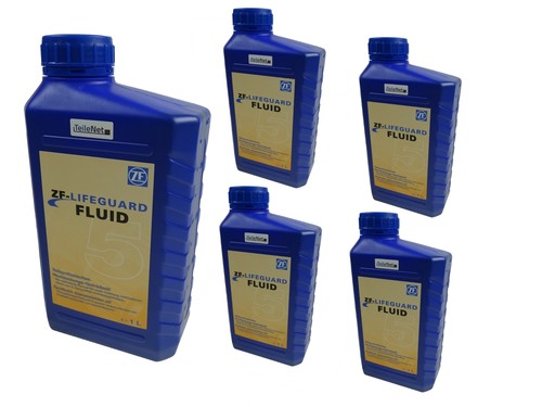 (16,18 EUR/l) 5x 1l ZF Lifeguard Fluid 5 Getriebeöl Automatikgetriebe Öl 5HP - Bild 1 von 3