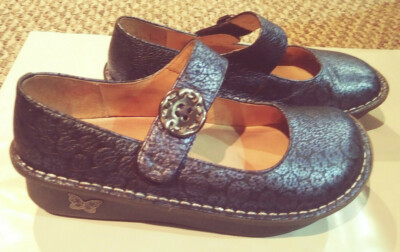 Alegria Womens Blue Button Strap Mary Jane Shoes Pal 213 Leather Comfort EU‎ 42 Onika Official Shoe - Alegria Shoes main image 4