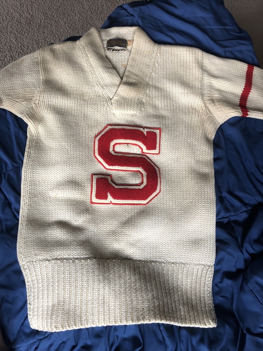 1950s Stanford University Vintage College Sweater Small Jowe And Campbell