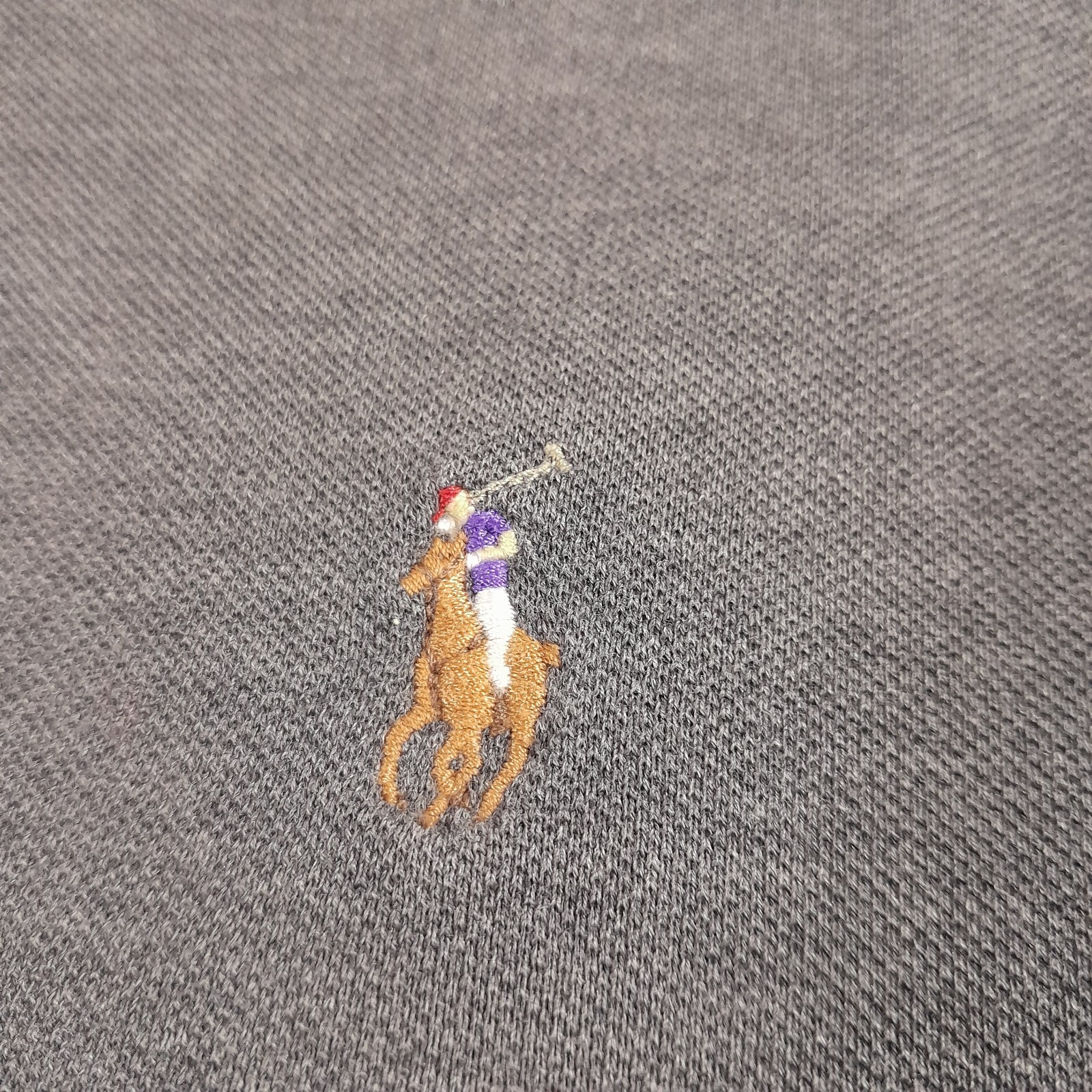 Polo Ralph Lauren camicia uomo grande grigio carne pony manica lunga DIFETTI