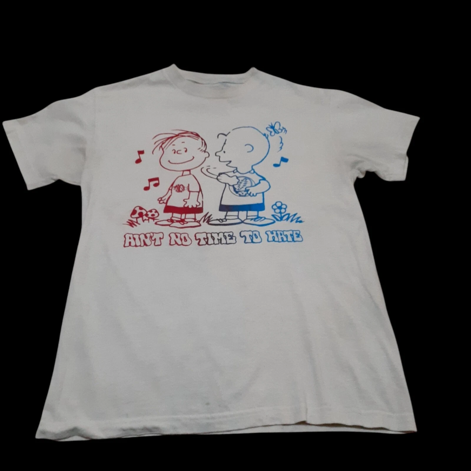 Peanuts Snoopy & Linus Aint No Time to Hate Screen Print Camp T-Shirt (Defects)