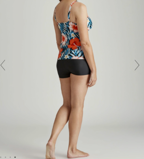 Ladies size 18 Tropical tankini top black boyleg bathers Millers Brie