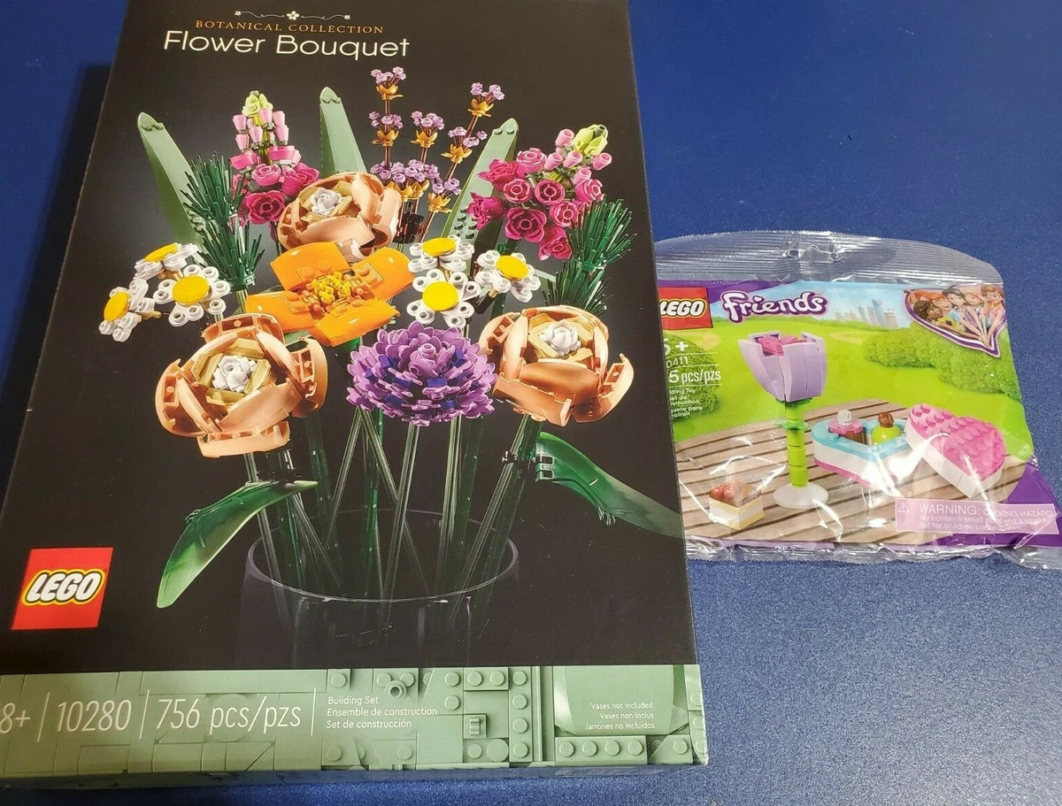 Lego Botanical Collection Flower Bouquet 10280 and Chocolate Box & Flower  30411