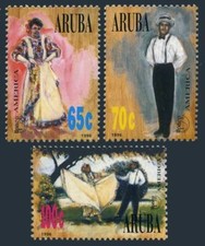 Aruba 134-136,MNH. UPAEP-1996.National Dress wear.