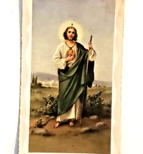 St. Jude Prayer Card - Printed in Italy, Vtg Religious Ephemera READ