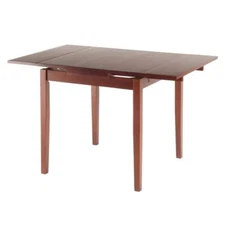 WINSOME WOOD Extension Table 2-Pull Out Extension Leaves Solid Wood Walnut Brown
