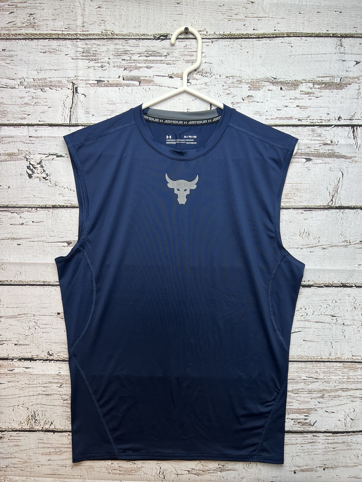 Under Armour Project Rock Logo Front Men's Navy Blue … - Gem