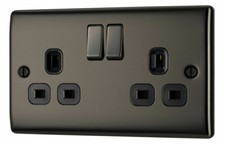 BG Nexus Black Nickel Switches & Sockets Full Range Polished Chrome Black Insert