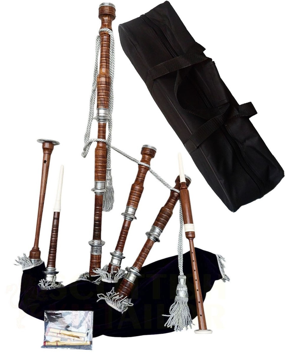 Bagpipe Reeds Set Highland Bagpipe Set With Silver Mounts & Hard Case - Complete Starter ...