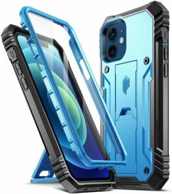 Poetic Revolution for iPhone 12/12 Pro Case Shockproof Cover with Kickstand Blue