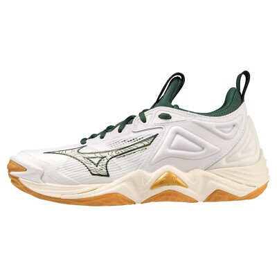 大卯 MIZUNO WAVE MOMENTUM 3 V1GA2312 44 White Green Gold Width