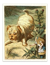 Alice Shrinks ILLUSTRATION FROM THE NURSERY 1890 Vintage Art POSTER Reprint