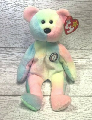 Birthday Bear 5th Gen 1999 Retired Ty Beanie Baby Vintage Collectible  Mint - Main Image