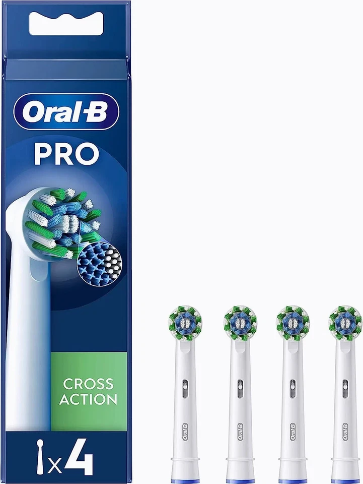 Oral-B Pro Cross Action Toothbrush Heads White Pack of 4