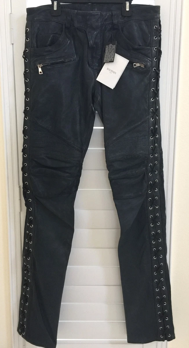 Balmain leather pants best sale men