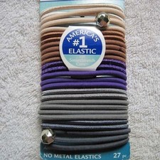 27 Goody Ouchless Ponytailer Hair Bands No Metal Elastics Amethyst Shine Charm