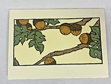 Arts & Crafts Press Yoshiko Yamamoto The Acorn Letterpress Printed Note Card