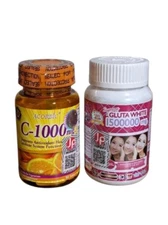 Combo Authentic Acorbic Vitamin C 1000mg And Supreme Gluta White 150000 USA Ship