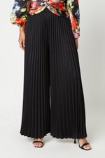 Ladies Wide Leg Trousers Harem Pleated Crinkle Flared Pants Plain Baggy Palazzo