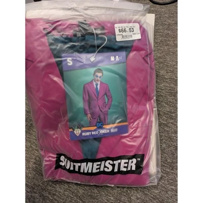 Suitmeister DC Comics Ruby Red Joker Suit Mens Small 34-36 Jacket Pants Tie NEW - Image 1 of 4