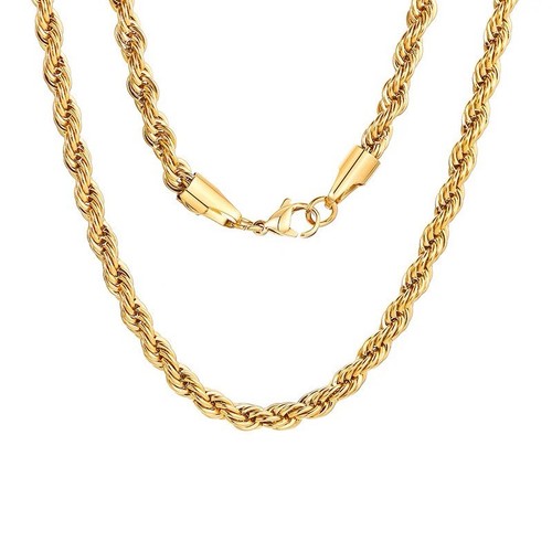14K Real Solid Yellow Gold 1.5mm-3mm Rope Chain Necklace with Lobster Claw Clasp - Picture 2 of 11