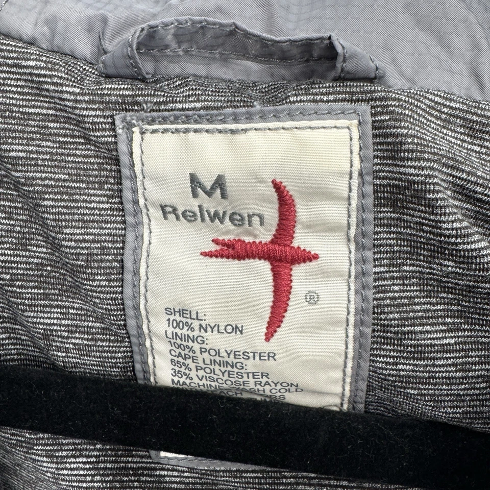 Relwen jacket mens medium M gray nylon hooded zip up windbreaker outdoor hiking - Image 2 of 4