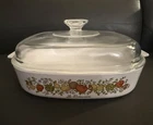 VNTG-Corningware A-10-B “Le Romarin”2.6 Qt. Casserole W/Pyrex Domed Lid A-12-C