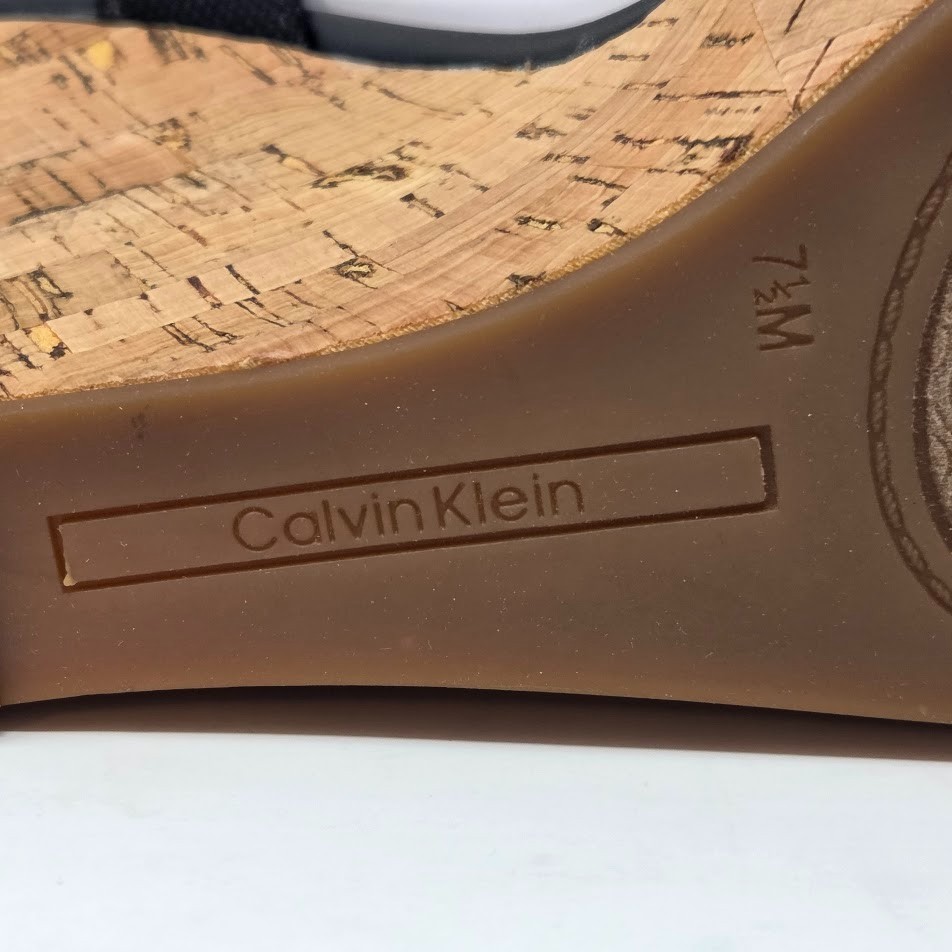 Calvin Klein Karmona Women Wedge Sandals Black Synthetic and Textile Buckle 7.5M thumbnail 12