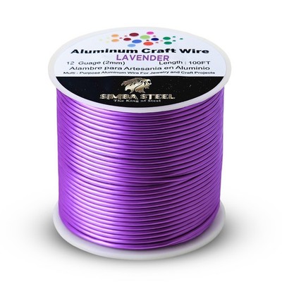 100 Feet 12 Gauge Colored Round Aluminum Jewelry Wrapping Craft Wire 2.0mm Thick