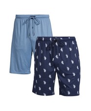 2-Pack U.S. POLO ASSN. Men's Size XL Ultra Soft Sleep Shorts Lounge Pajamas Blue