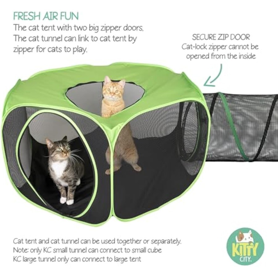 Outdoor catio furniture and play kits for cats, combo/large