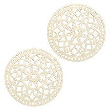 2Pcs Wooden Crochet Bag Base, 7.9" Wooden Basket Bottom, Wood Color LT01408