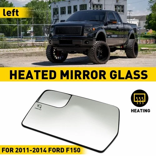 Driver Side Mirror Glass fits 2011-2014 Ford F150 Pickup Spotter Heated w/ Base