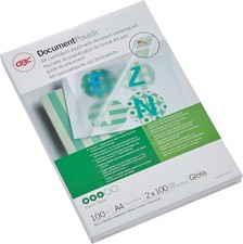 Image of GBC Laminating Pouches A4/A3 - 100 Pack - Gloss Finish - 100/125 Micron
