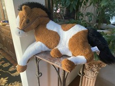 Animal Alley Toys R Us Plush Tan White Horse Pinto Pony Stuffed Plush 21  