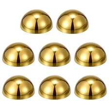 8pcs 1" Stainless Steel Hollow Mirror Polished Hemisphere Ball, Golden