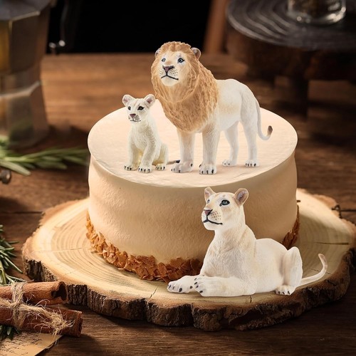 Toymany 6PCS White Lion Figurines with Cubs, 2-5" Jungle Animals... - Picture 8 of 9