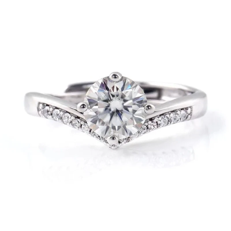 Verlobungsring 925 Silber plattiert Damen Ring Stein Zirkonia 1ct verstellbar - Bild 4 von 4