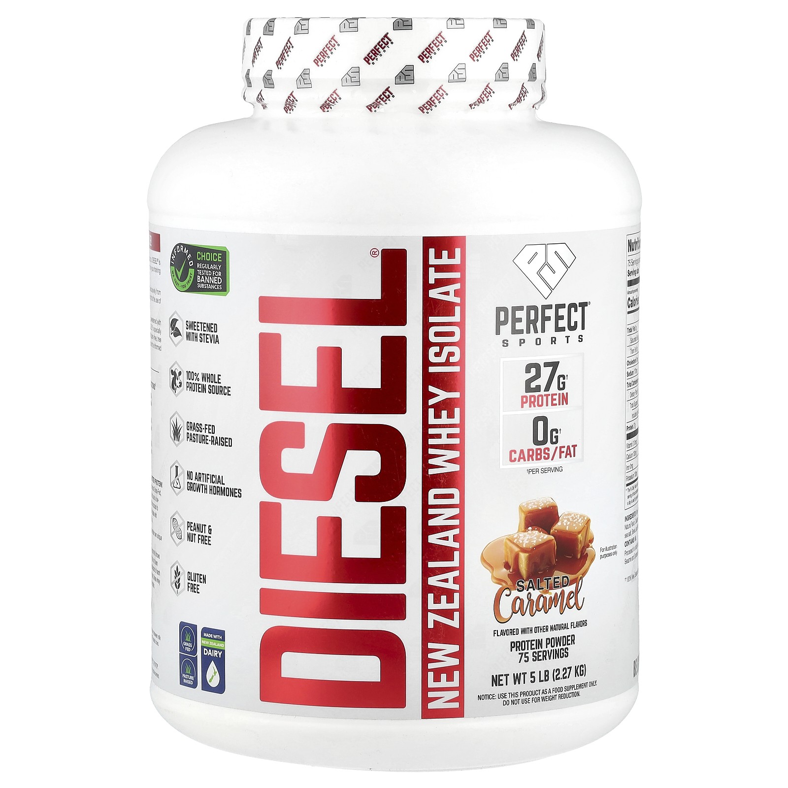 Дизельное топливо Новозеландский сывороточный изолят Соленая карамель 5 фунтов 227 кг 22590₽