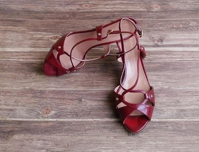Women Max Mara Heels Burgundy Leather 38