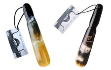 2 Pack Yak Horn Shoe Horns Handmade Natural Medium 8.7-9.4in for Boots Shoes