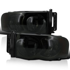 Smoke Headlights for 02-05 Dodge Ram 1500 2500 3500 L R Pair Headlight Assembly