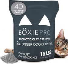 Boxie Probiotic Cat Litter, 40 Day Odor Control, Clumping Clay Kitty Litter, Odo