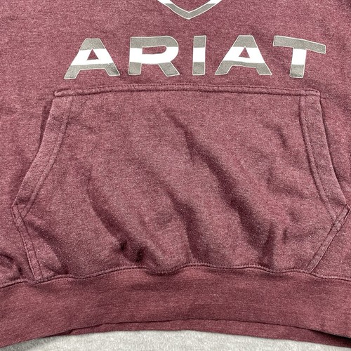 Ariat Pullover Herren Medium Rot Langarm Pulli Fleece Hoodie Grafikdruck - Bild 3 von 11