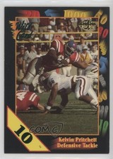 1991 Wild Card Draft 10 Stripe Kelvin Pritchett #2 Rookie RC 1b8. rookie card picture
